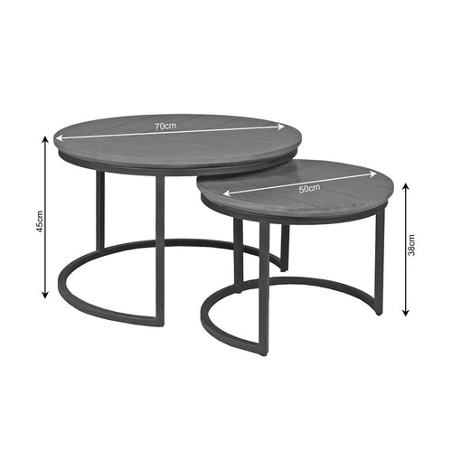 Starfurn Salontafel Otik - Rond Bruin Hout - Set van 2