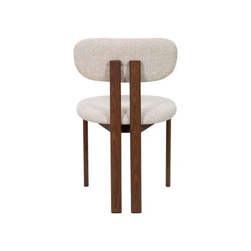 Giga Meubel Eetkamerstoel Noor - Stof/Staal - Beige/Walnoot - Set van 2 - vtwonen shop