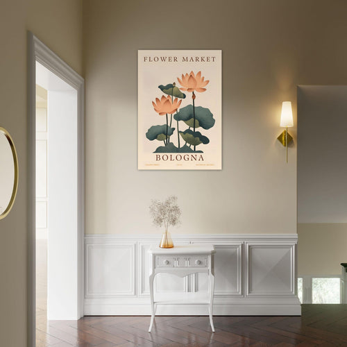 Artfulprints Poster Flower market - Bologna   - A4 21x29.7 cm - Meerkleurig