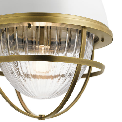 Elstead Kichler Tollis Globe Hanglamp Plafondlamp Natuurlijk Messing & Wit