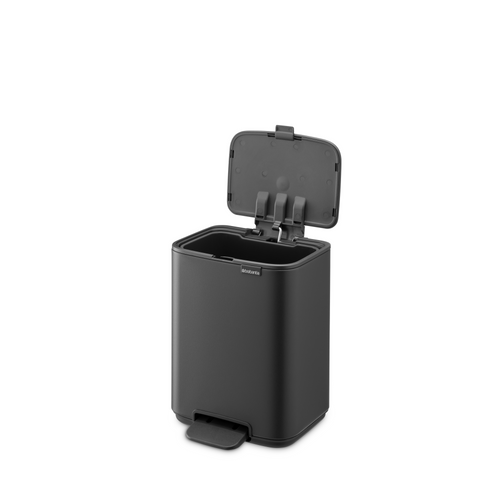 Brabantia Bo Pedaalemmer, 4 liter, stil sluitend, kunststof binnenemmer - Mineral Infinite Grey