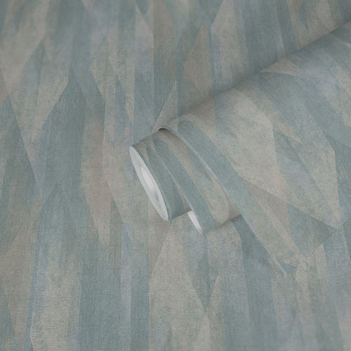 Livingwalls behang grafisch motief turquoise, blauw en crème - 53 cm x 10.05 m - AS-391042 - vtwonen shop
