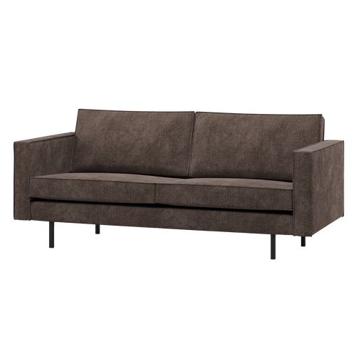 WOOOD 2,5-zits bank Rodeo - Ribstof - Bruin - 85x190x86 - vtwonen shop