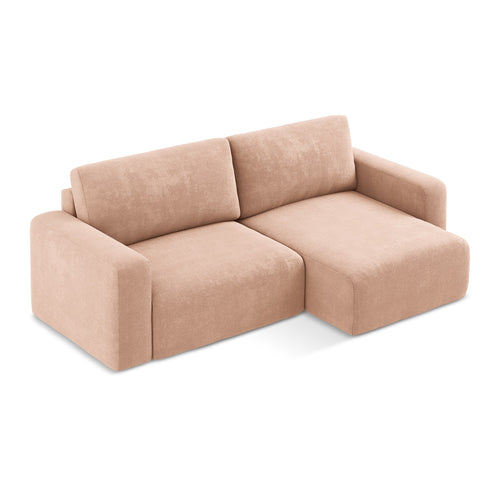 LaMiaSofa hoekbank rechts Ostia - chenille stof - perzik - 244x149x79