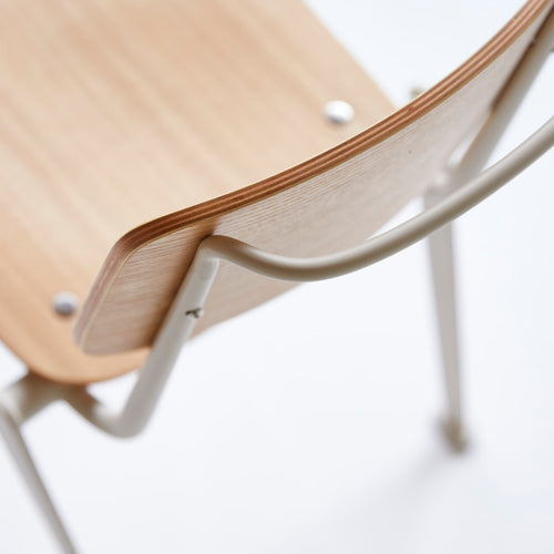 Tikamoon Stoel van essenhout en crèmekleurig metaal - Beige - vtwonen shop