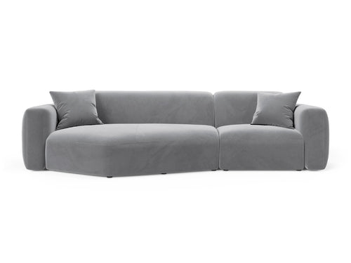 Cosmopolitan Design Modulaire hoekbank links Strino 3-zits, flueel grijs - 136x308x78cm
