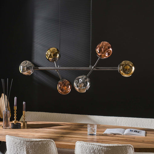 Giga Meubel Hanglamp Molecule Mix - Zwart - 6-Lichts - 150x110x40cm - vtwonen shop