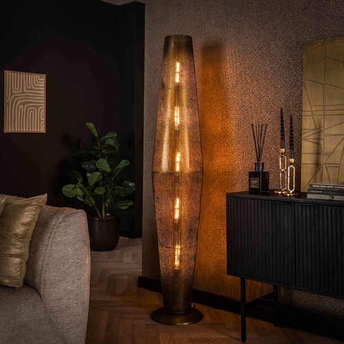 Giga Meubel Vloerlamp Cosmic - Brons Antiek - 5-Lichts - 180x30x30cm