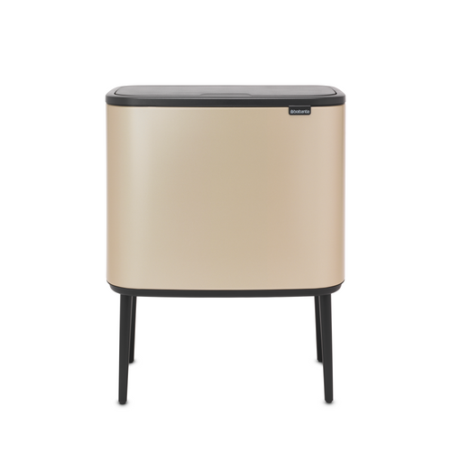Brabantia Bo Touch Bin, met 2 binnenemmers, 11 + 23 liter - Metallic Gold