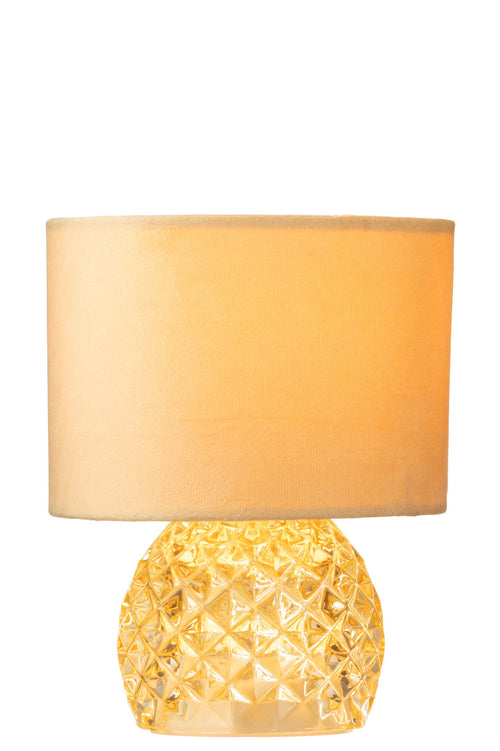J-Line tafellamp - glas - goud - LED lichtjes