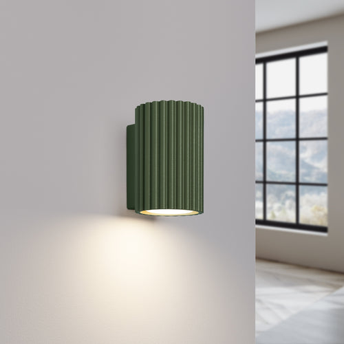 Sollux Lighting Wandlamp KARBON 10 olijfgroen - 6,5x8,5x10cm