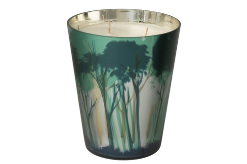 J-Line geurkaars Noa Bos - All of me - glas - groen/goud - large - 95U