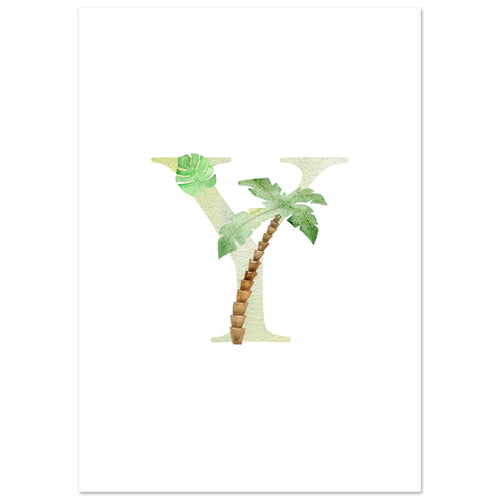 Artfulprints Poster Letter Y kindernaam   - A4 21x29.7 cm - Meerkleurig