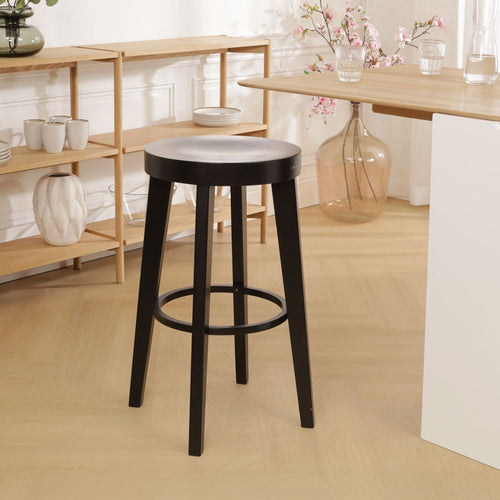 Fameg Fico houten barkruk zwart gebeitst - 75 cm - vtwonen shop