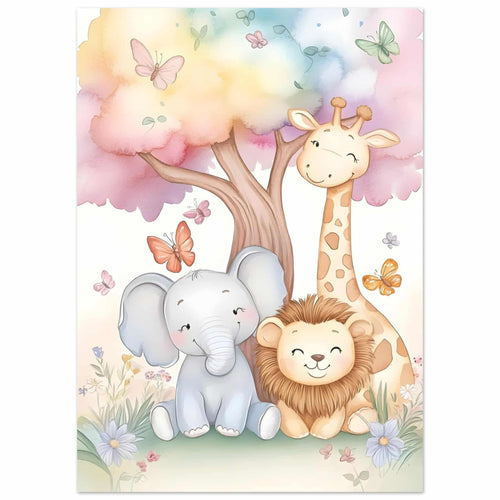Artfulprints  Vrolijke safari familie   poster 50x70 cm - vtwonen shop
