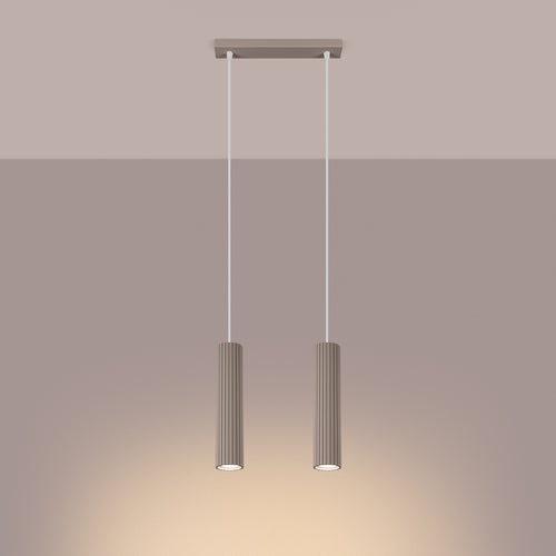 Sollux Lighting Hanglamp KARBON 2 taupe - 30x6,5x90cm