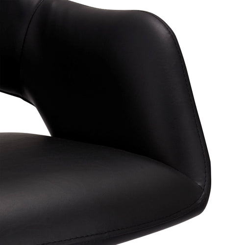 Furnhouse eetkamerstoelen armleuning Luna - Zwart - Kunstleer - Set van 6