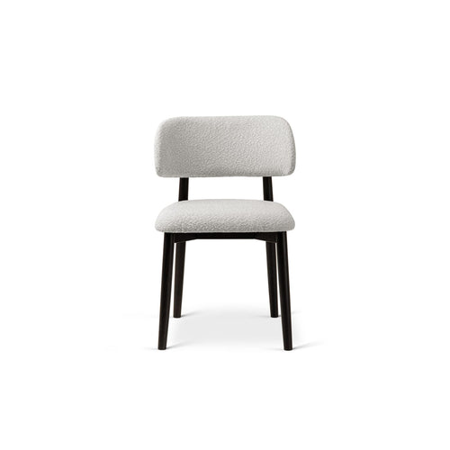 Set van 2 stoelen met gesp Evan boucle lichtgrijs - 51x49.5x77cm