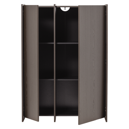 WOOOD 2-deurs kast Brock - Essen Fineer - Middenbruin - 140x102x44