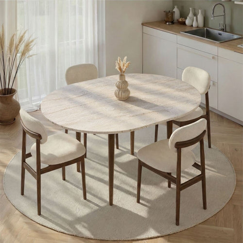 Calicosy - Ronde uitschuifbare eettafel KLARA - 100x100x75 cm