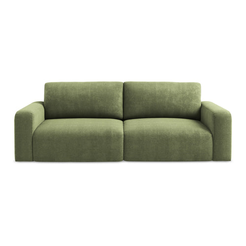 LaMiaSofa 3-zits slaapbank Ostia - chenille stof - groente - 244x102x79