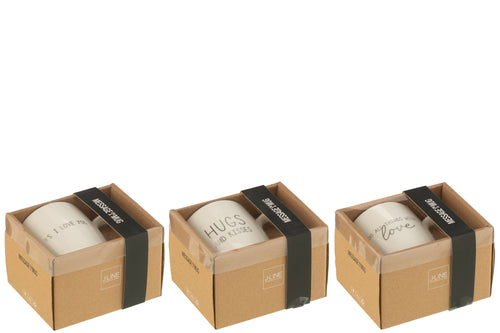 J-Line kop Liefde - keramiek - zilver - 3 stuks - vtwonen shop