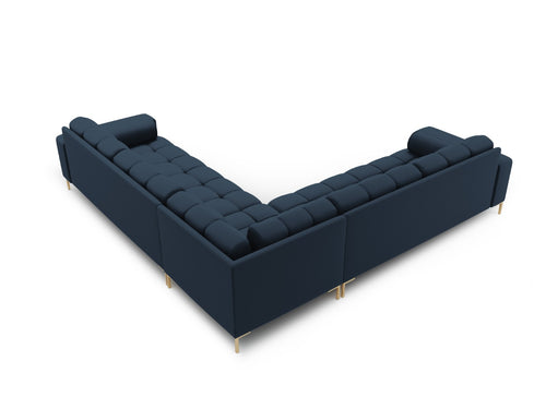 Cosmopolitan Design Symmetrische hoekbank Bali 6-zits, structurele stof, blauw - 256x256x75cm