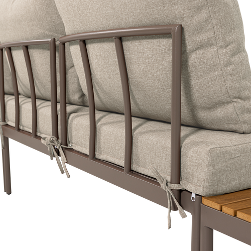 WOOOD loungeset Modulair tuin Zaro - Metaal/Polywood - Beige - 65x183x67