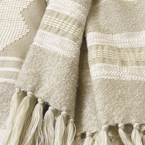 Malagoon plaid Crafty - wit - 125x150cm