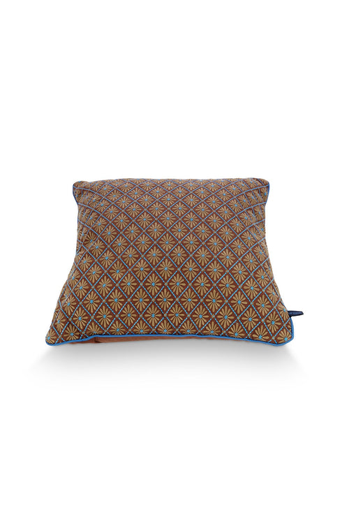 Pip Studio Sierkussen Giyani Embroidery Blauw Polyester 50 x 50 cm