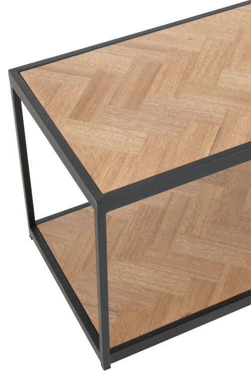 J-Line salontafel Zigzag Rechthoek - hout/metaal - naturel/zwart - vtwonen shop