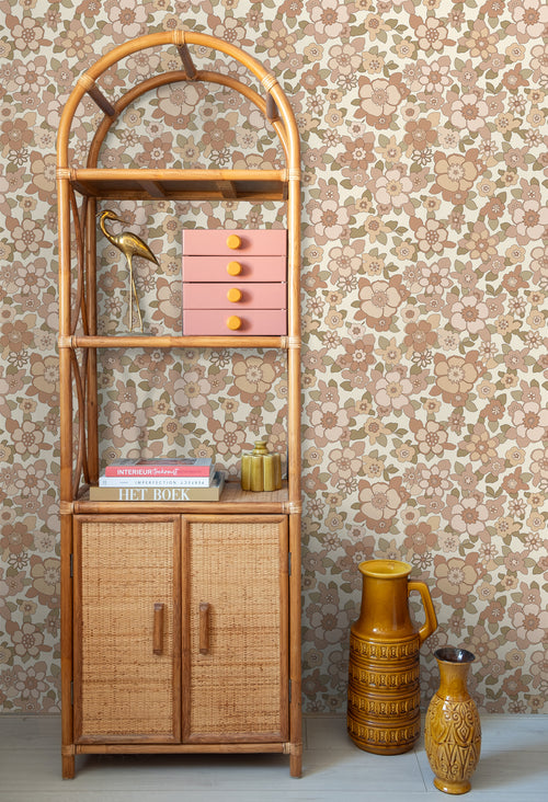 ESTAhome behang retro bloemen beige - 50 x 900 cm - 131526 - vtwonen shop