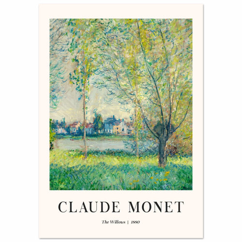 Artfulprints Poster met Lijst Claude Monet - The willows   - 30x40 cm - Groen