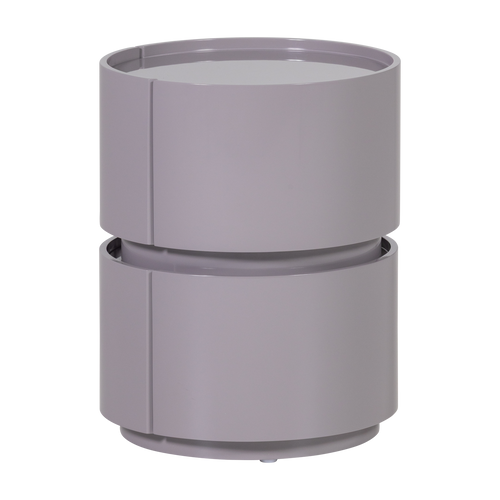 WOOOD nachtkastje Lunex - Hout - Hoogglans Lichtgrijs - 50x40x40