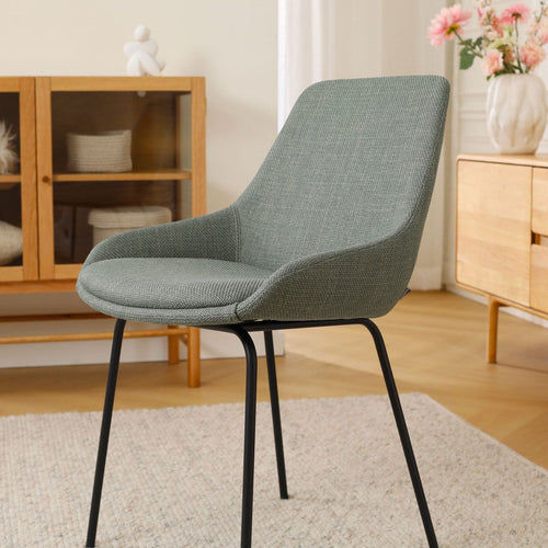 Nolon Nora-Isa Eetkamerstoel Saliegroen - Stof - Zwart Onderstel - vtwonen shop