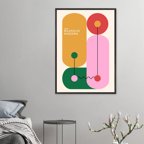 Artfulprints Poster met Lijst Bauhaus - Modern art   - 30x40 cm - Meerkleurig