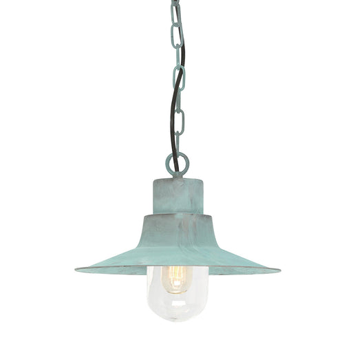 Elstead Sheldon - 1 Lichts Buiten Plafond Ketting Lantaarn Verdigris IP44, E27