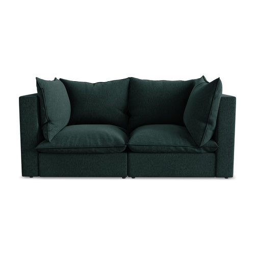 LaMiaSofa Tweezits modulaire bank Ravenna - velours - grijsgroen - 180x90x77