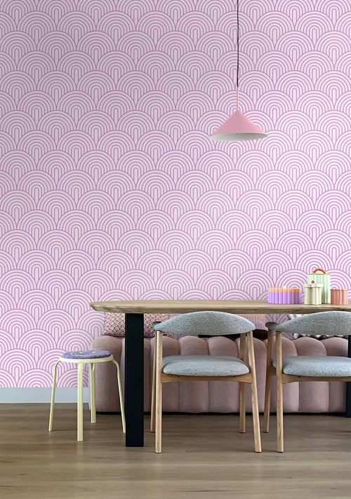 ESTAhome behang art deco bogen lila paars - 50 x 900 cm - 131768