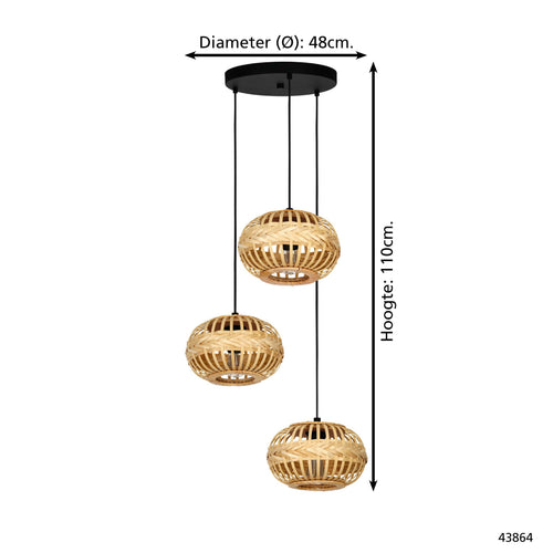 EGLO hanglamp Amsfield 1 - e27 - zwart - vtwonen shop