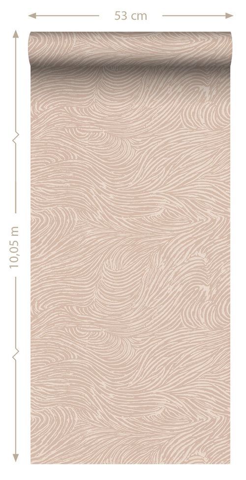 ESTAhome behang 3d golvende lijnen zacht roze - 53 cm x 10.05 m - 139662 - vtwonen shop