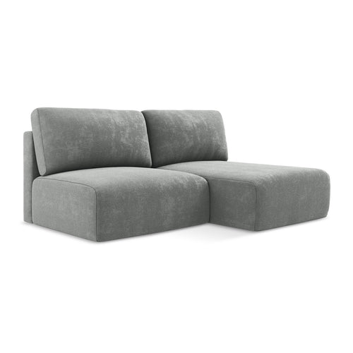 LaMiaSofa hoekbank rechts Ostia - chenille stof - grijs - 210x149x79