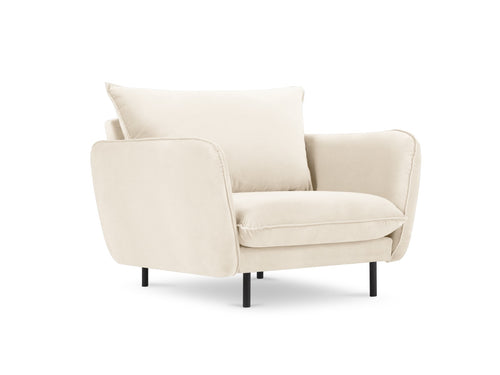 Cosmopolitan Design Fauteuil Vienna flueel, lichtbeige - 94x97x95cm
