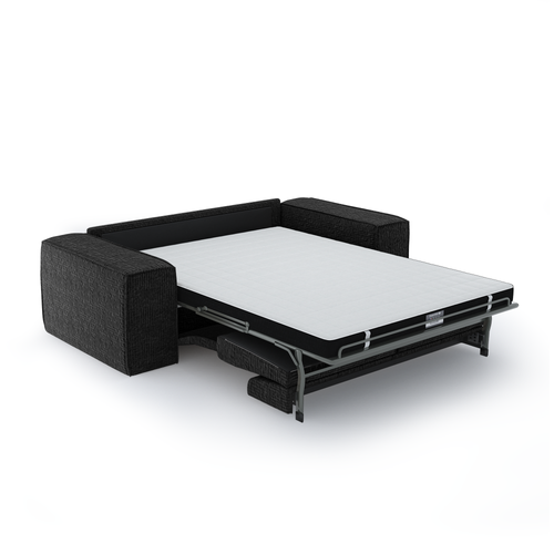 Sia Home - Slaapbank met Dunlopillo-matras, 160 cm JOAN - fluweel donker antraciet 234cm