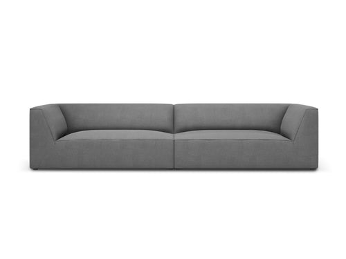 Micadoni Bank Ruby 4-zits, structurele stof, grijs - 93x302x69cm