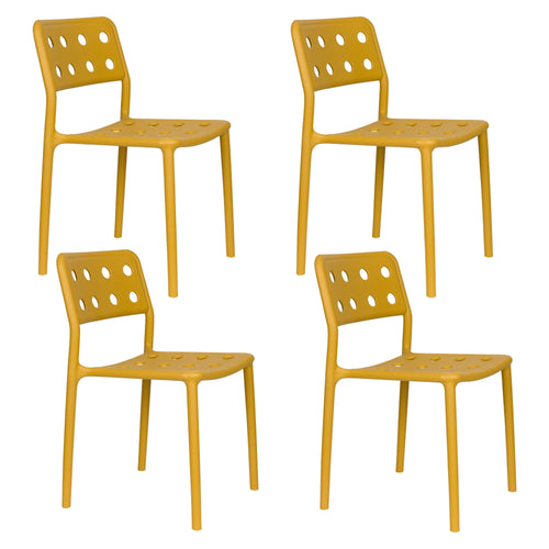 Housecraft Living Serra Tuinstoel/ Eetkamerstoelen Kunststof Geel - Set van 4 - vtwonen shop