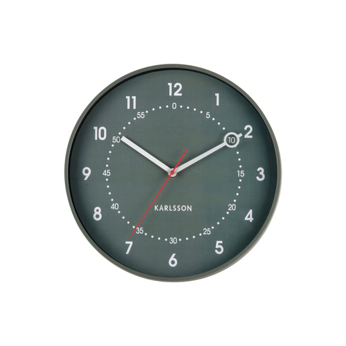 Karlsson wandklok Fresco - groen - Ø31.5cm