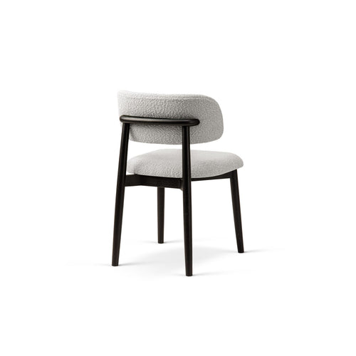Set van 2 stoelen met gesp Evan boucle lichtgrijs - 51x49.5x77cm