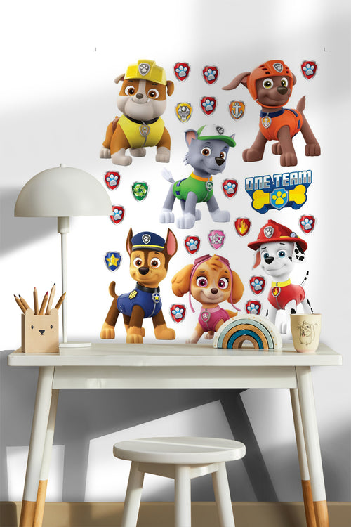 Sanders & Sanders muursticker PAW patrol rood, geel en groen - 85 x 65 cm - 600176