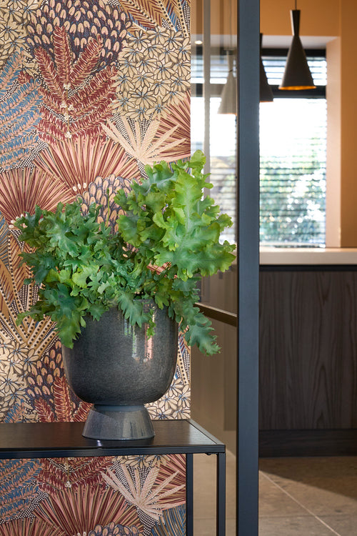 Mica Decorations James Bloempot op Standaard - H22 x Ø19 cm - Metaal - Grijs - vtwonen shop